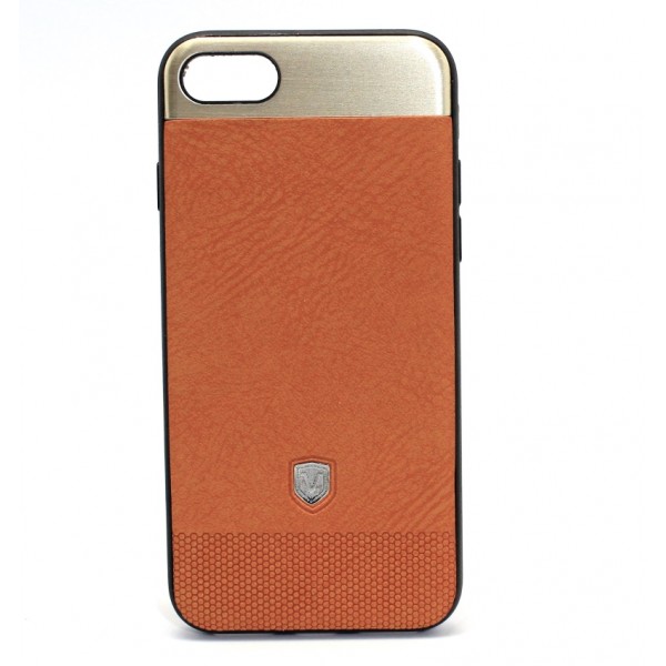 Чехол TOP-V Apple Iphone 6 (тиснение + металл) Orange Gold