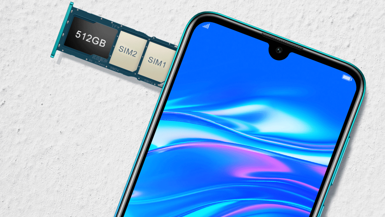 Huawei Y7 2019 - слоты для SIM и карты памяти