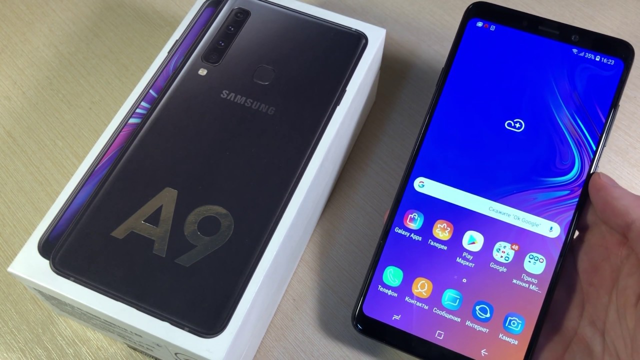 Samsung Galaxy A9 (2018) - первый вид, распаковка