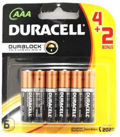 Батарейка DURACELL LR03 MN2400 1x(4+2) шт.