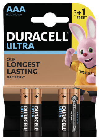 Батарейка DURACELL LR03 MN2400 Ultra уп. 1x(3+1) шт.