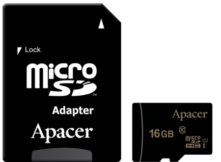 Apacer microSDHC 16GB UHS-I U1+adapter