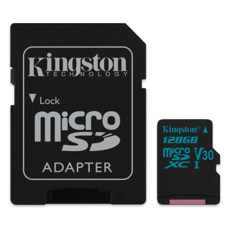 Kingston microSDHC 128Gb Canvas Go U3 V30 (R90/W45)+ad