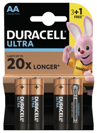 Батарейка DURACELL LR06 MN1500 Ultra уп. 1x(3+1) шт.
