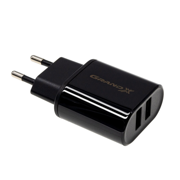 Grand-X CH-15 5V 2,1A 2USB 2.1А, Black