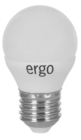 Лампа ERGO Standard G45 Е27 5W 220V Тепл.Бел. 3000K Мат. н/Дим.