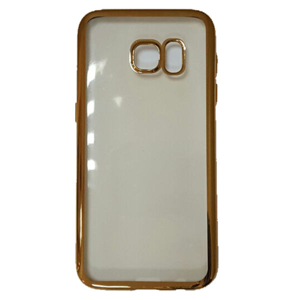 Накладка силиконовая Baseus Samsung S7 c ободком Gold
