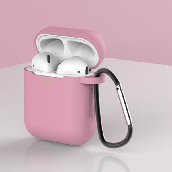 Чехол силиконовый Logo Apple AirPods Pink