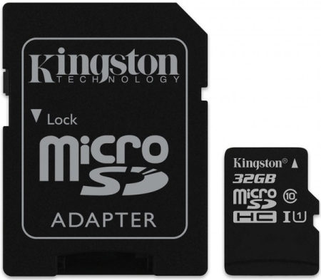 Kingston microSDHC 32Gb Canvas Select U1 (R80/W10)+ad