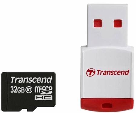 Transcend microSDHC 32 GB Class 10 + RDP3 Card Reader