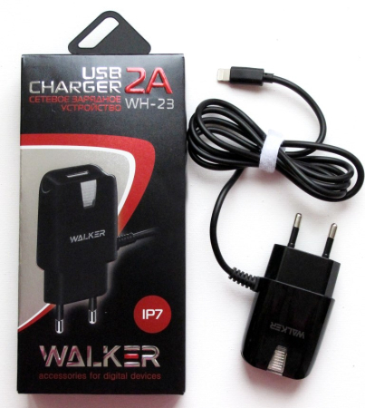 СЗУ Walker WH-23 2A 2.1А, Lighthing, Black