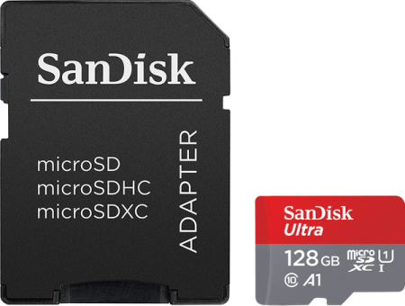 SanDisk microSDXC 128GB Ultra A1 C10 UHS-I 100MB/s+SD