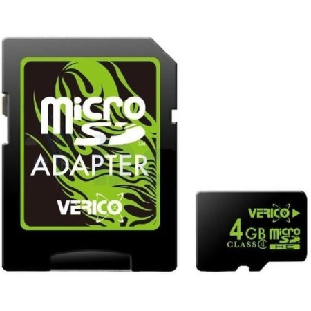 Verico MicroSDHC 4GB Class 4+SD adapter