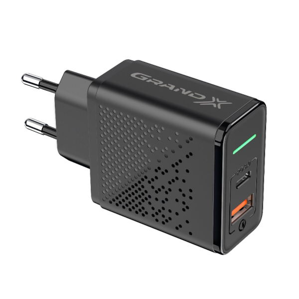 Grand-X Fast Сharge 6-в-1 PD 3.0, QС3.0, AFC,SCP,FCP,VOOC 1USB+1TypeC 18W CH-880