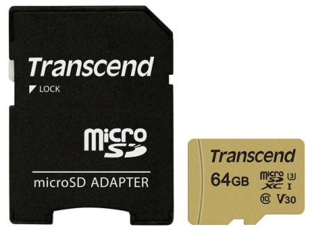 Transcend microSDXC 500S 64GB UHS-I U3 + ad