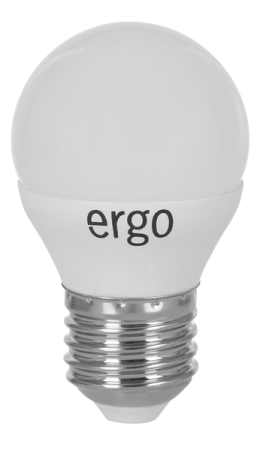 Лампа ERGO Standard G45 Е27 4W 220V Тепл.Бел. 3000K Мат. н/Дим.